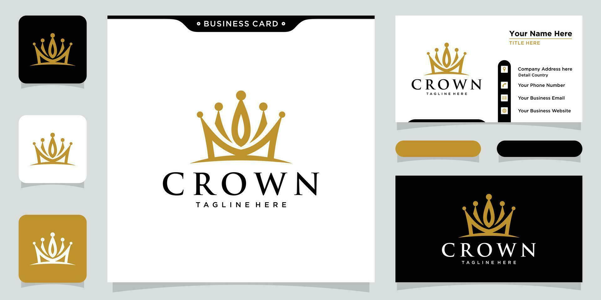 creativo corona concetto logo design modello vettore