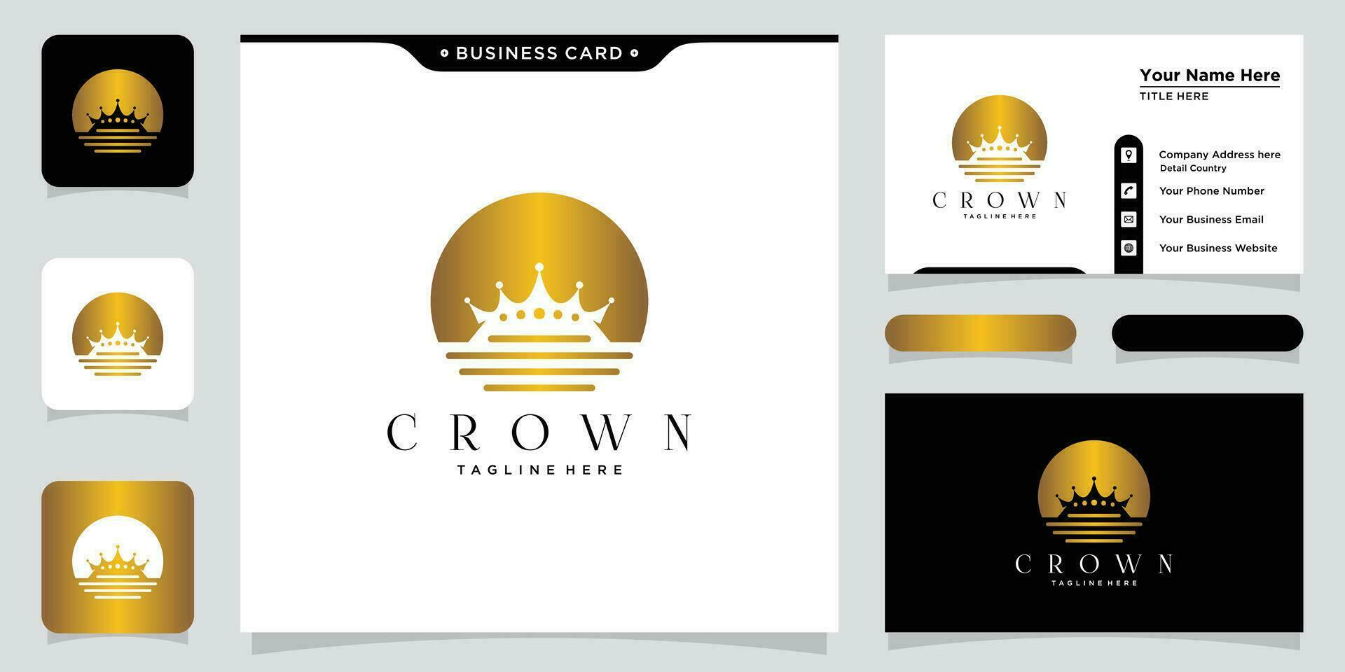 creativo corona concetto logo design modello vettore