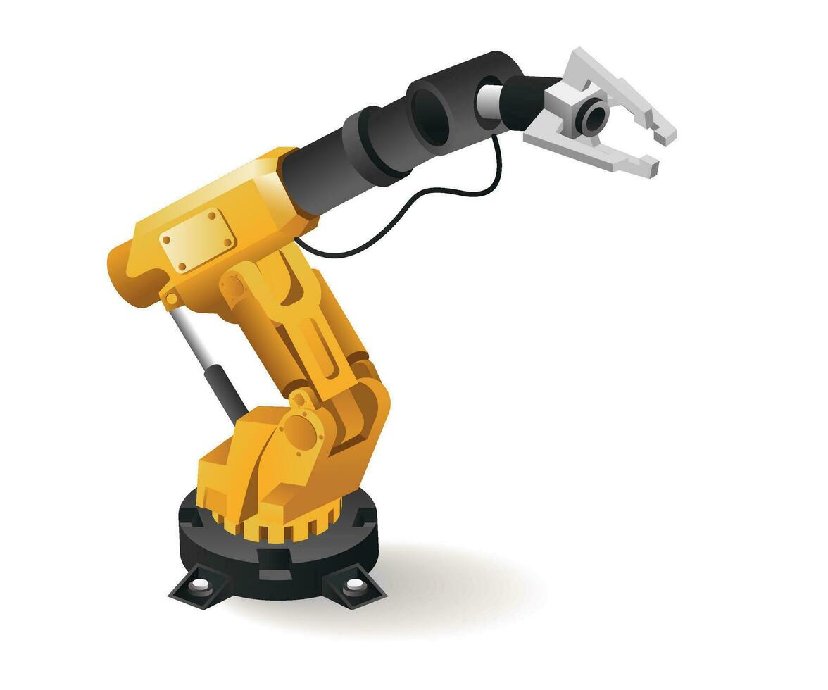 tecnologia attrezzo robotica braccio morsetto industriale confezione industria con artificiale intelligenza vettore