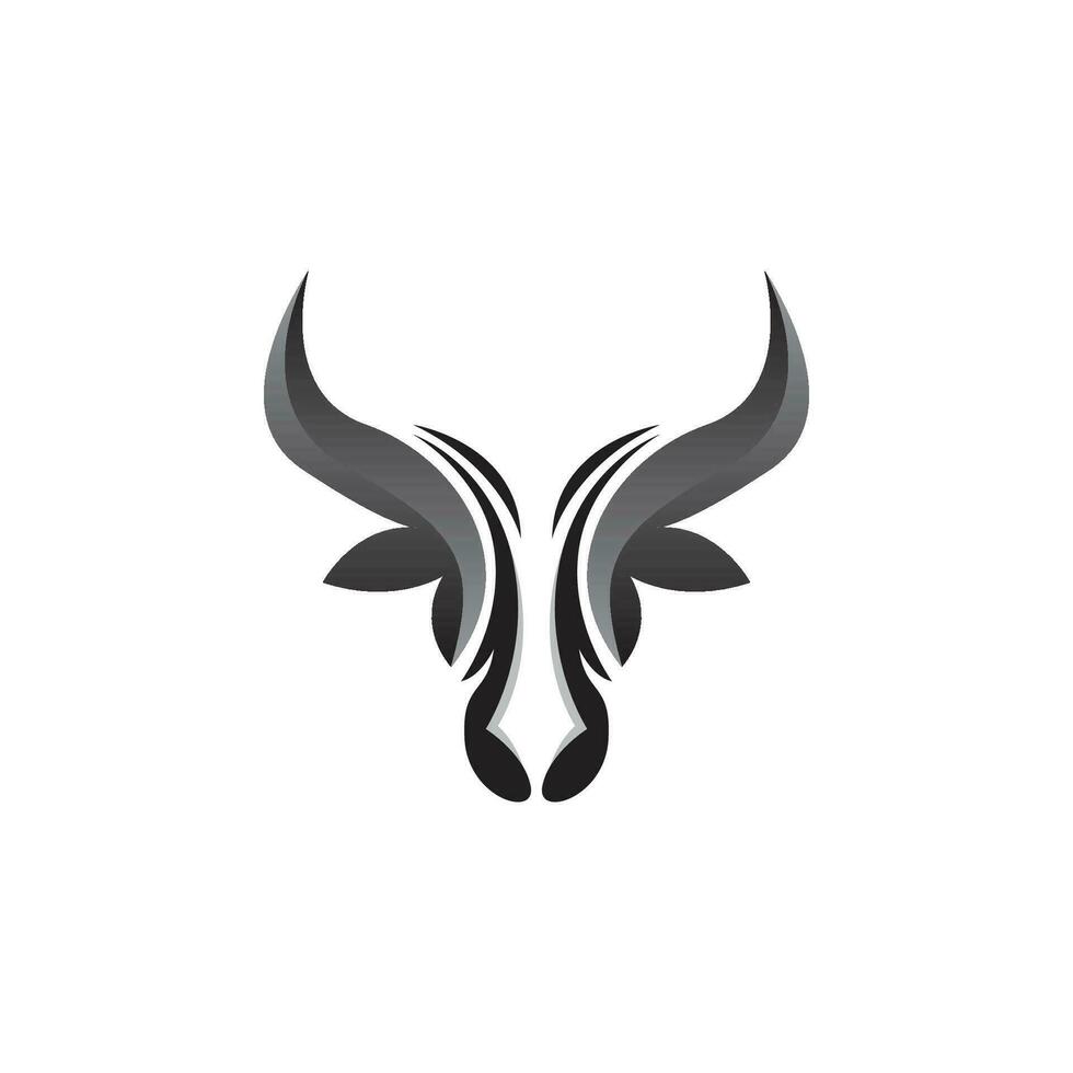 Toro logo disegno, Toro testa vettore, semplice Vintage ▾ bufalo e mucca lungo corno vettore