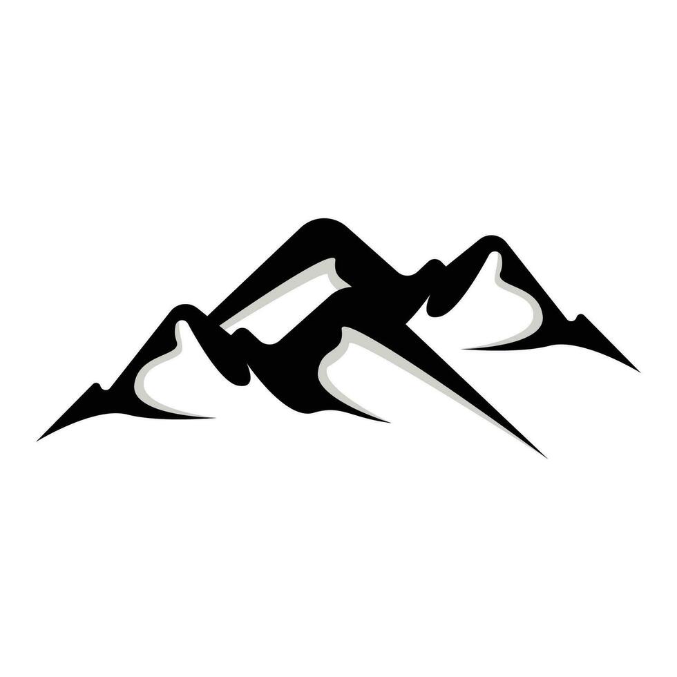 montagna logo, natura paesaggio Visualizza disegno, scalatori e avventura, modello illustrazione vettore