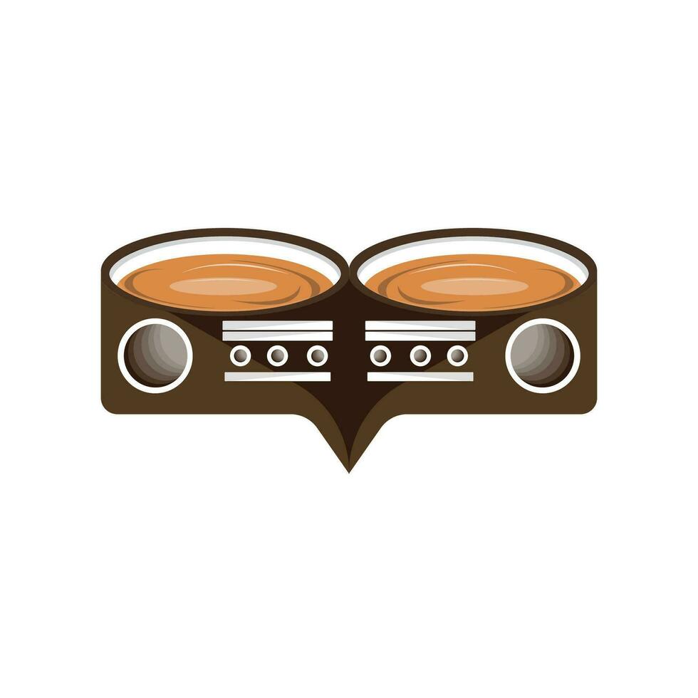 caffè Radio logo, Podcast Radio disegno, caffè icona, caffè bar logo Prodotto marca vettore