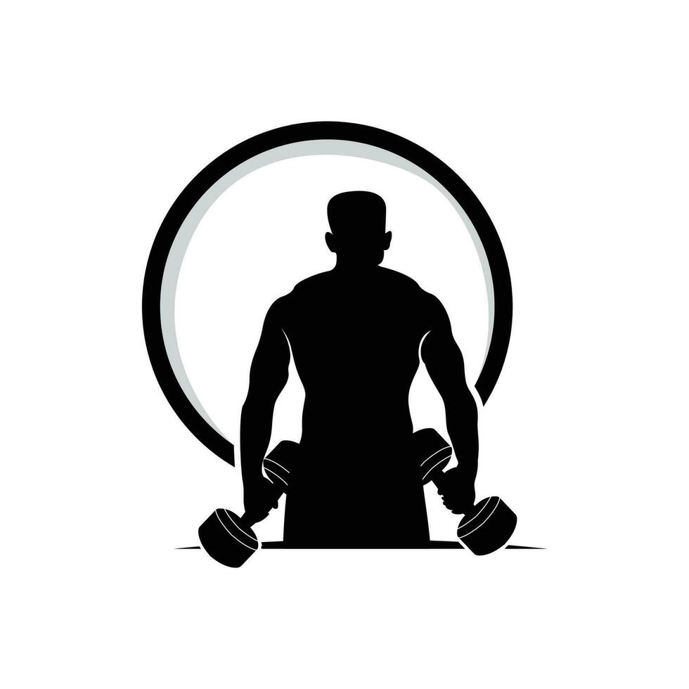 Palestra logo, fitness Salute vettore, muscolo allenarsi silhouette disegno, fitness club vettore