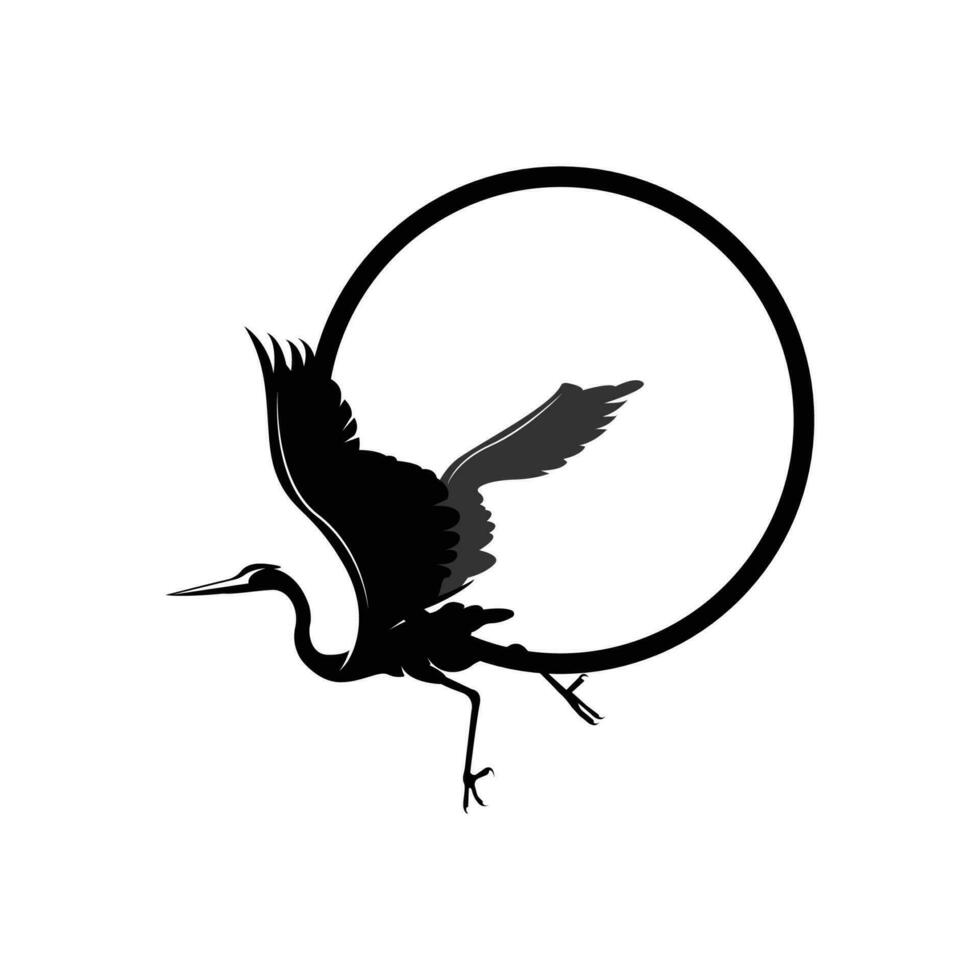 airone uccello logo, vettore uccello volante cicogna airone, animale silhouette disegno, ilustrasi templet