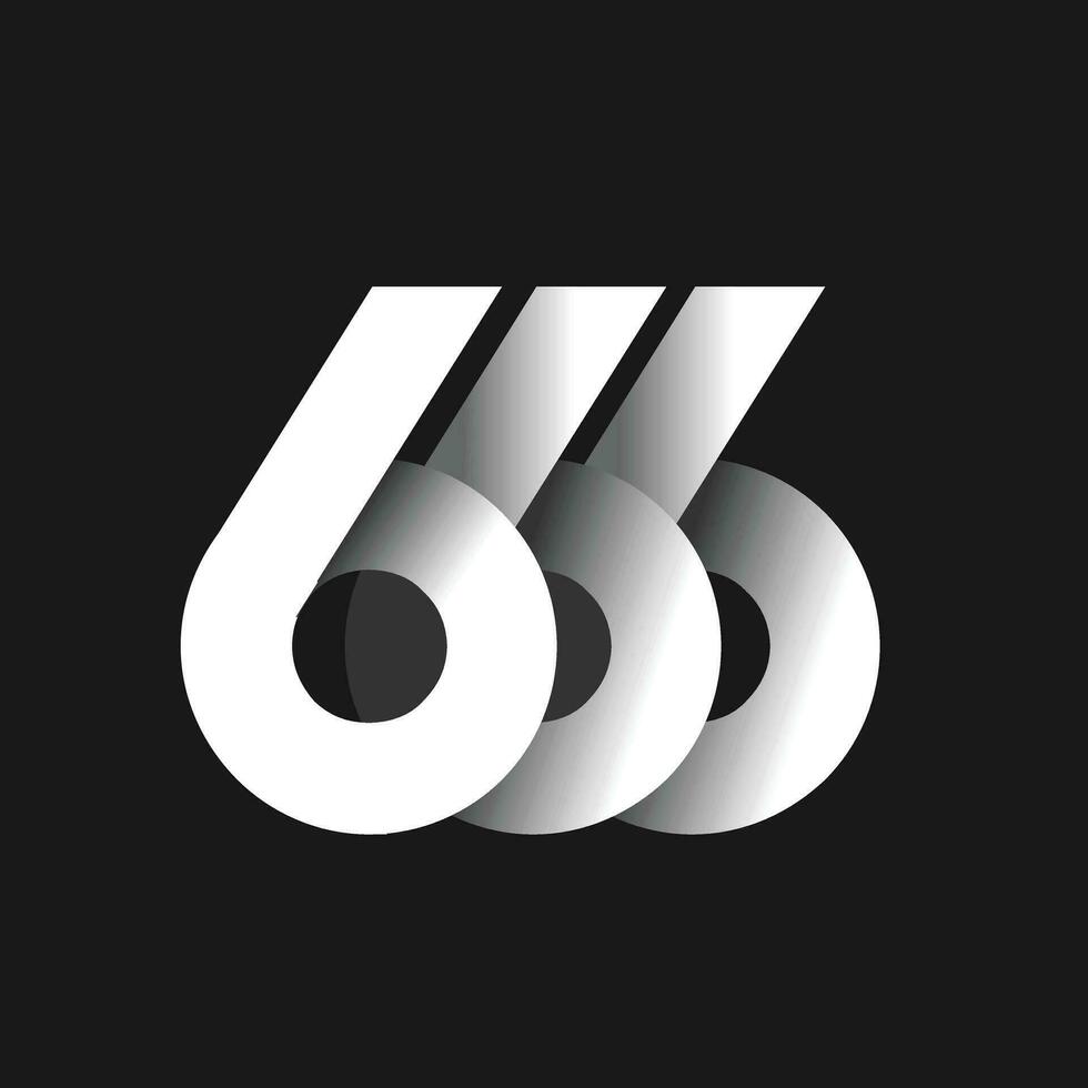 666 lettera monogramma logo icona design vettore