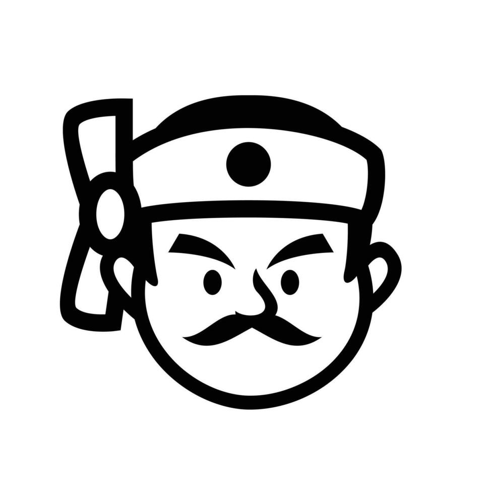 capocuoco Giappone ristorante portafortuna logo icona design vettore