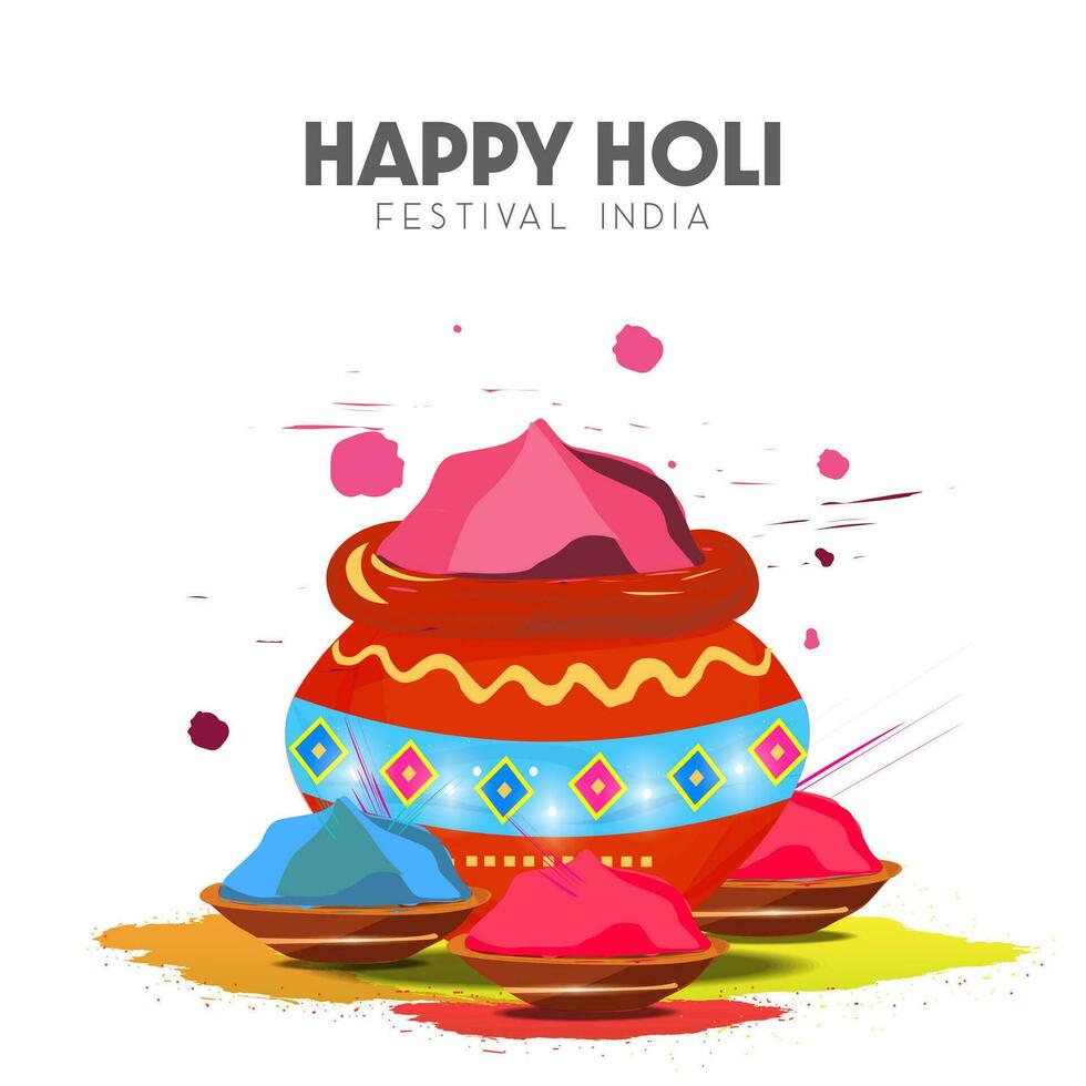 illustrazione di colorato contento holi India colore Festival celebrazione sfondi design vettore