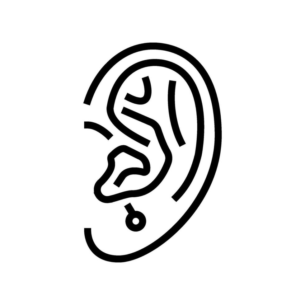 anti tragus penetrante orecchino linea icona vettore illustrazione