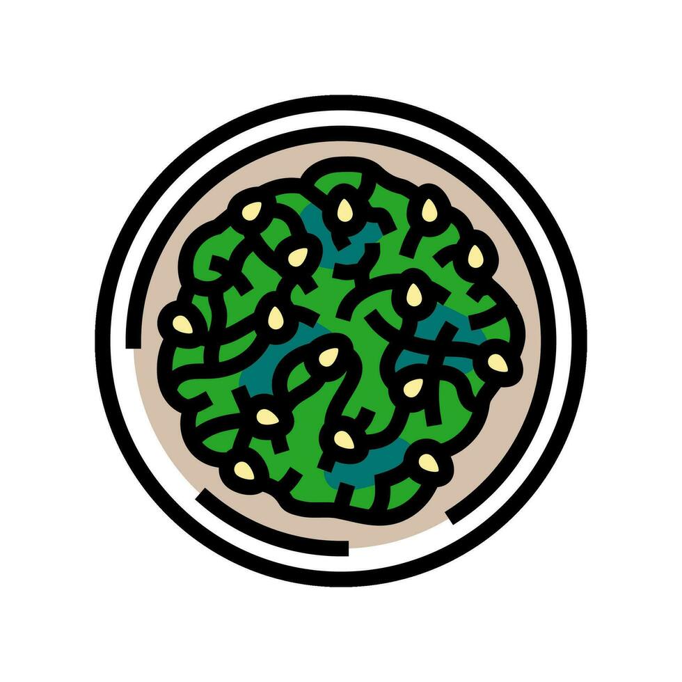 alga marina insalata giapponese cibo colore icona vettore illustrazione