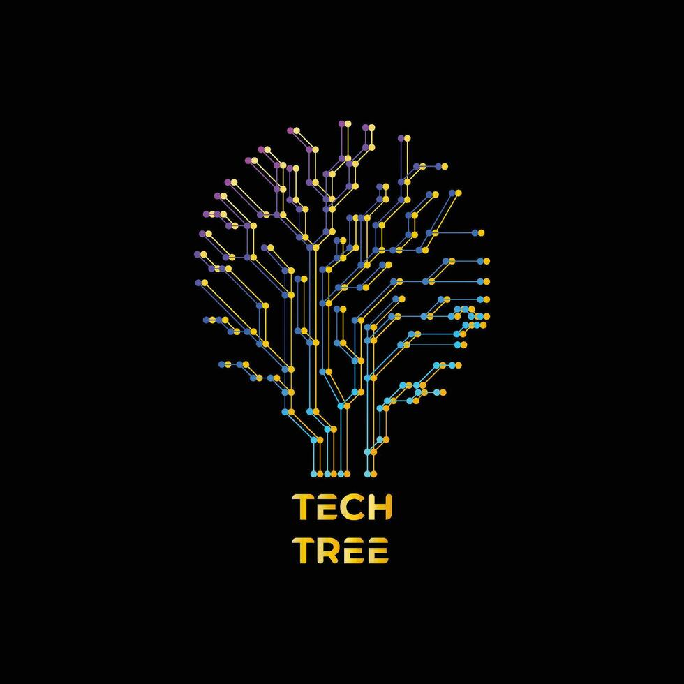 Tech albero design vettore