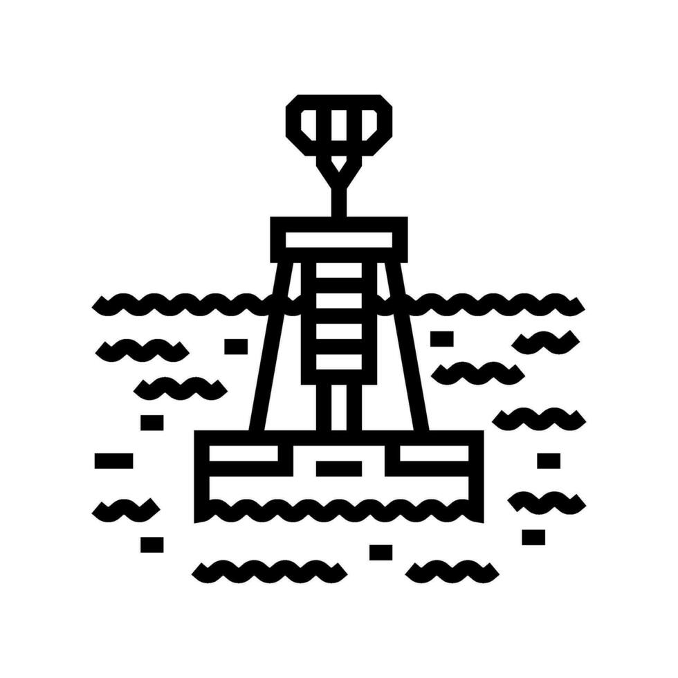 marino ambientale monitoraggio linea icona vettore illustrazione