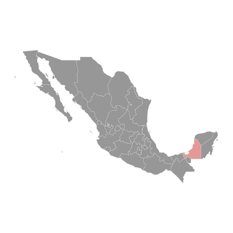 campeche stato carta geografica, amministrativo divisione di il nazione di Messico. vettore illustrazione.