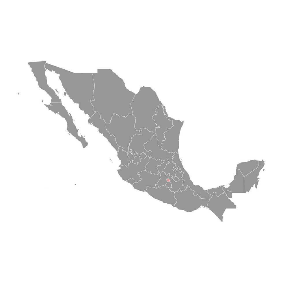 Messico città carta geografica, amministrativo divisione di il nazione di Messico. vettore illustrazione.