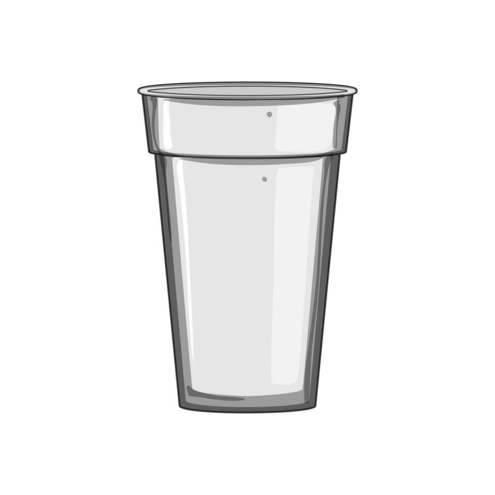 vuoto plastica tazza cartone animato vettore illustrazione