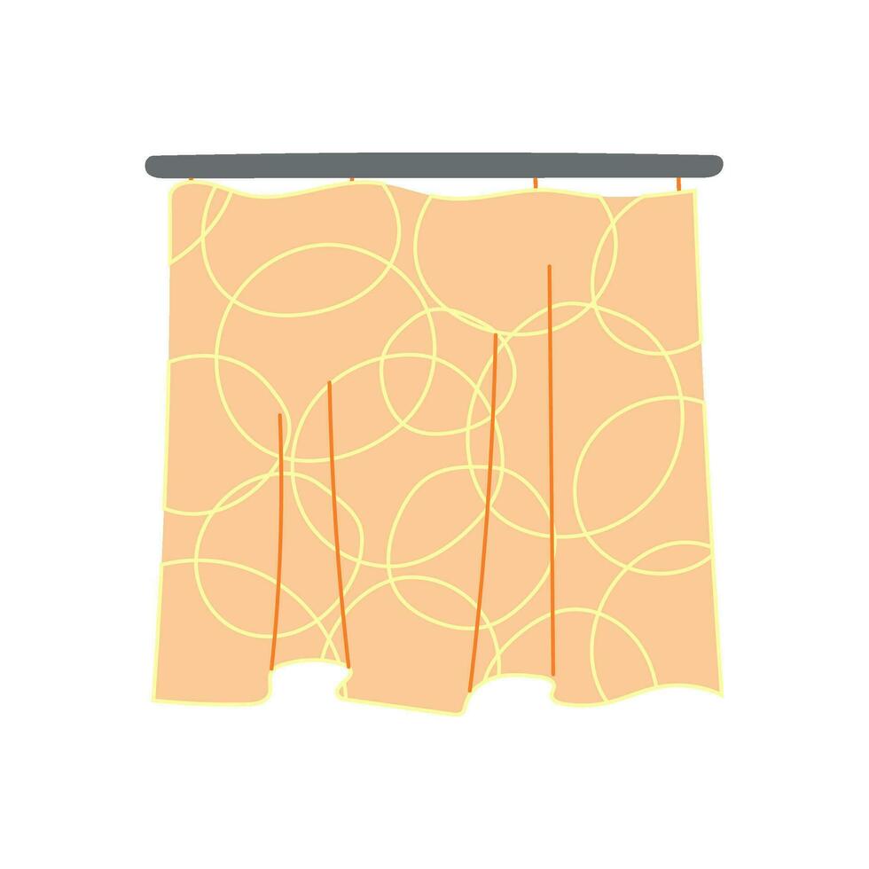 classico doccia tenda cartone animato vettore illustrazione