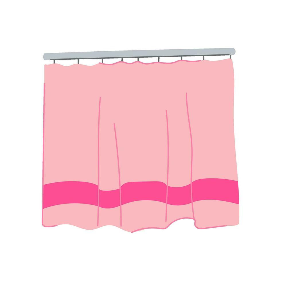 casa doccia tenda cartone animato vettore illustrazione