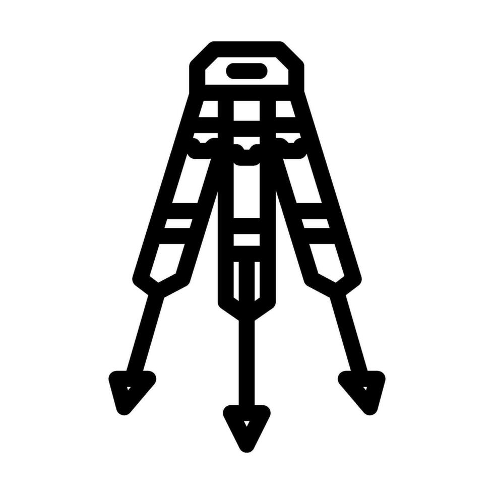 geometri tripode civile ingegnere linea icona vettore illustrazione