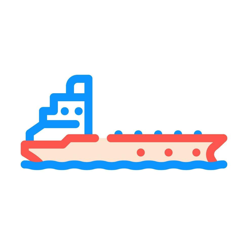 olio petroliera nave petrolio ingegnere colore icona vettore illustrazione