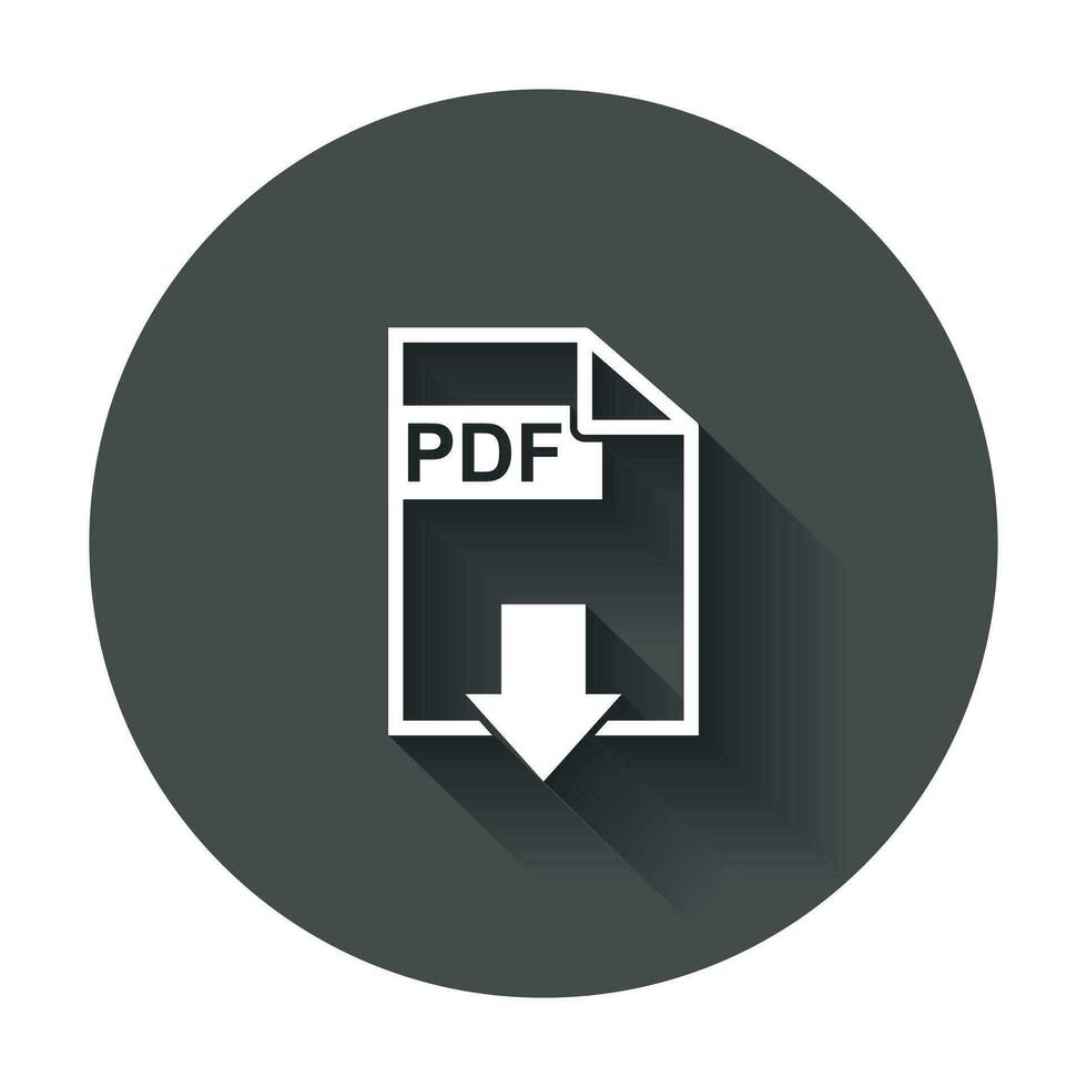 PDF Scarica vettore icona. semplice piatto pittogramma per attività commerciale, marketing, Internet concetto. vettore illustrazione con lungo ombra.