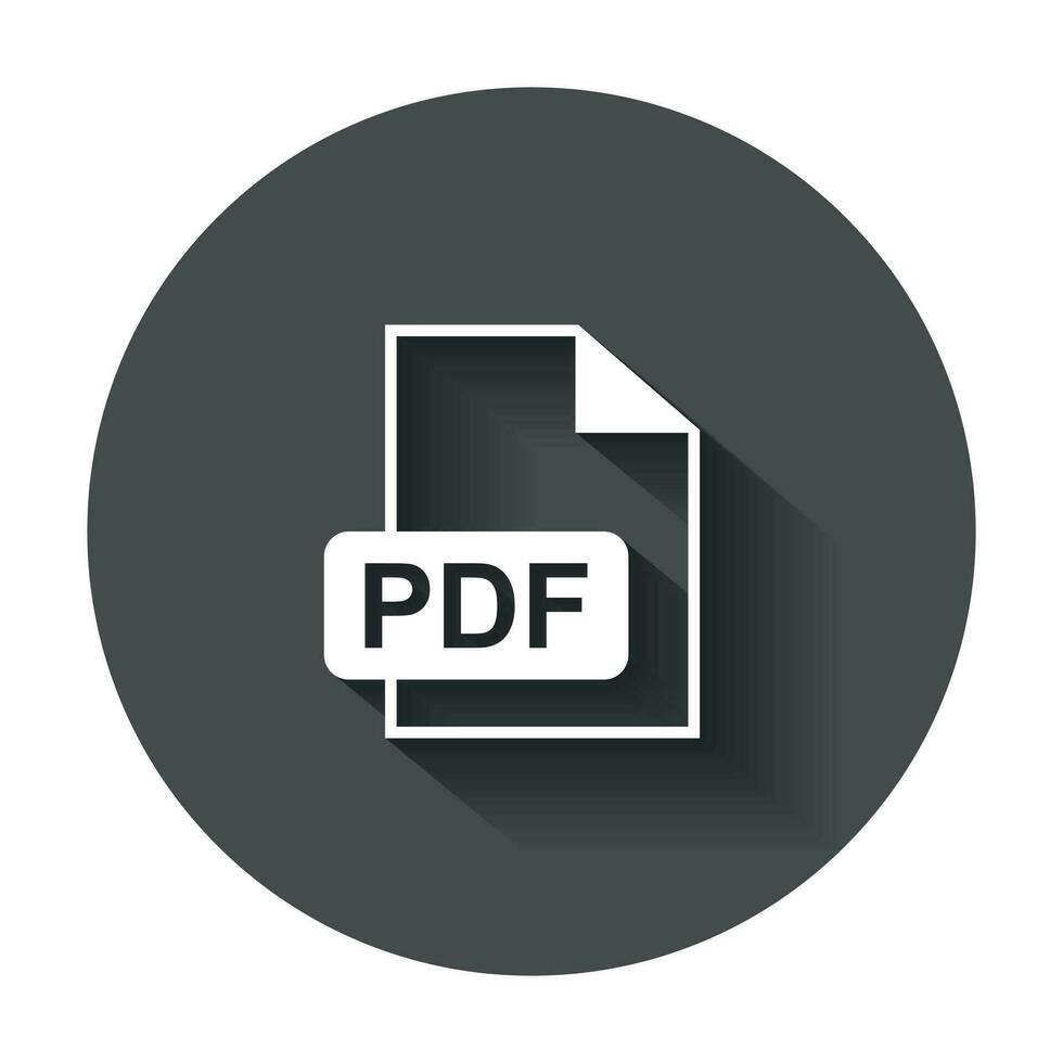 PDF Scarica vettore icona. semplice piatto pittogramma per attività commerciale, marketing, Internet concetto. vettore illustrazione con lungo ombra.