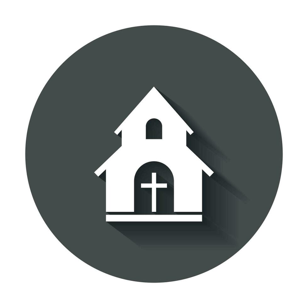 Chiesa santuario vettore illustrazione icona. semplice piatto pittogramma per attività commerciale, marketing, mobile app, Internet con lungo ombra.