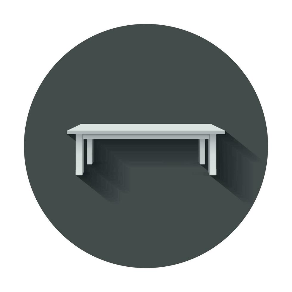 vettore tavolo per oggetto presentazione. vuoto bianca superiore tavolo con lungo ombra.