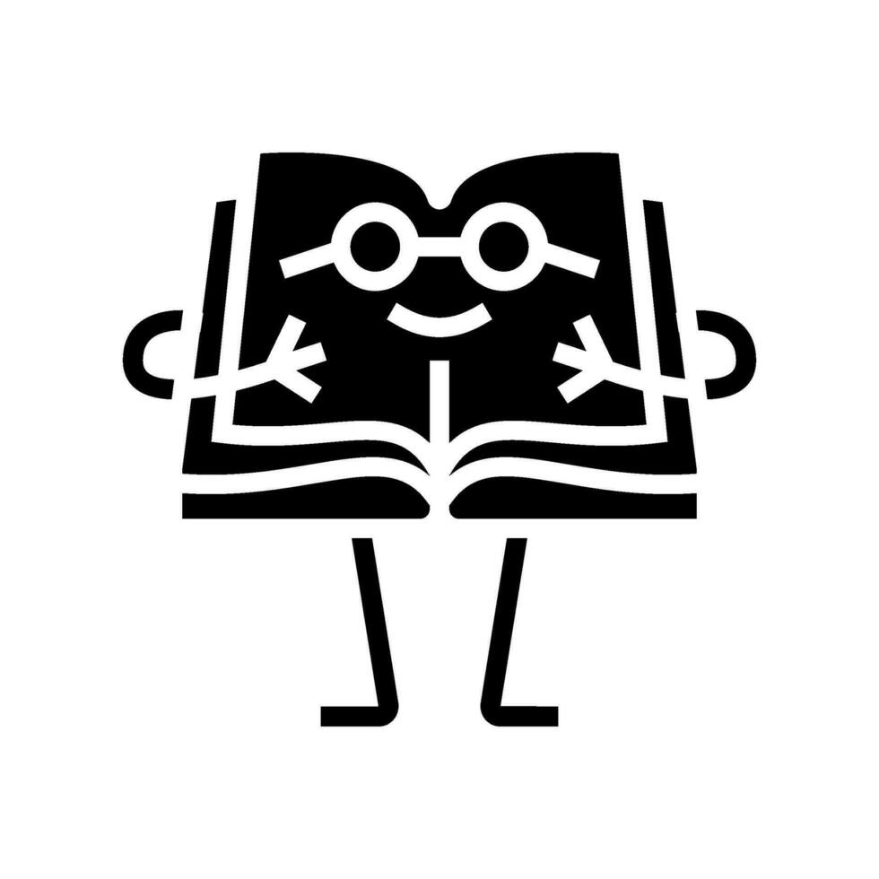 carta libro personaggio glifo icona vettore illustrazione