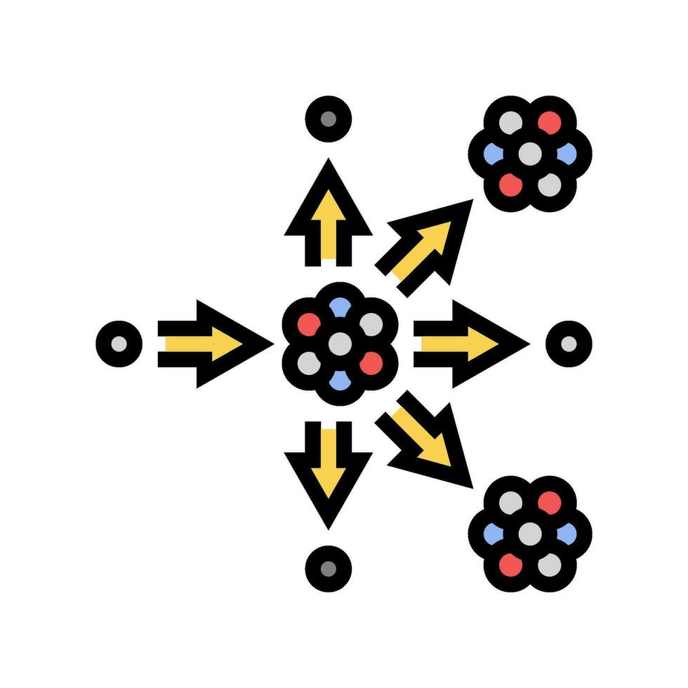 nucleare fissione energia colore icona vettore illustrazione