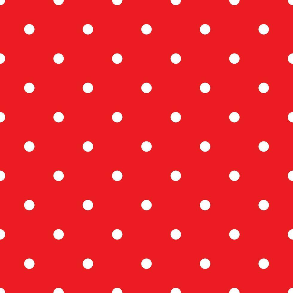 rosso polka punto senza soluzione di continuità modello - retrò struttura per Natale sfondo, blog, www, album di ritagli, festa o bambino doccia inviti e nozze carte. bianca polka puntini su rosso sfondo. vettore