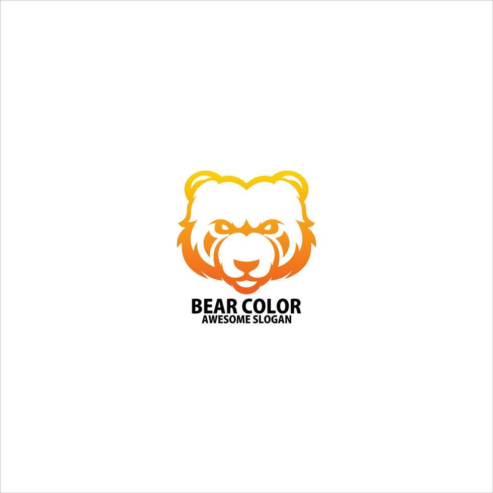 orso testa logo design pendenza linea arte vettore