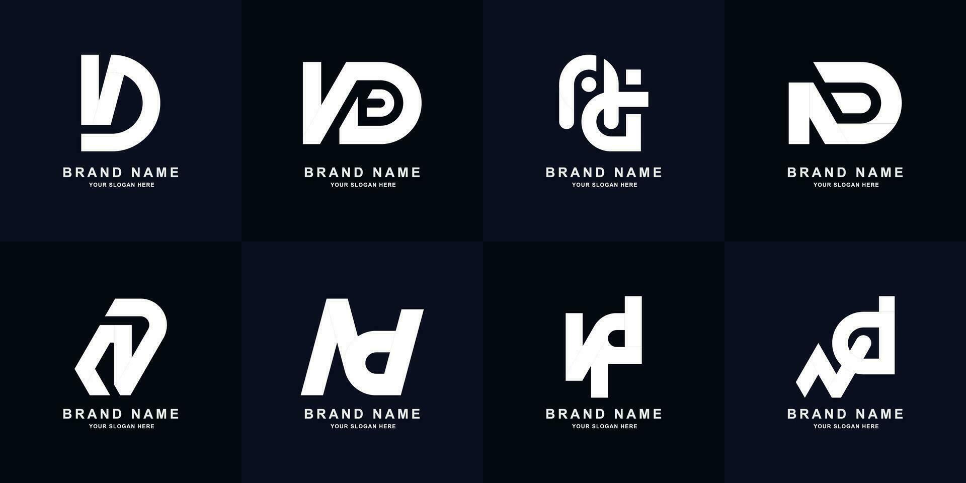 collezione lettera nd o dn monogramma logo design vettore