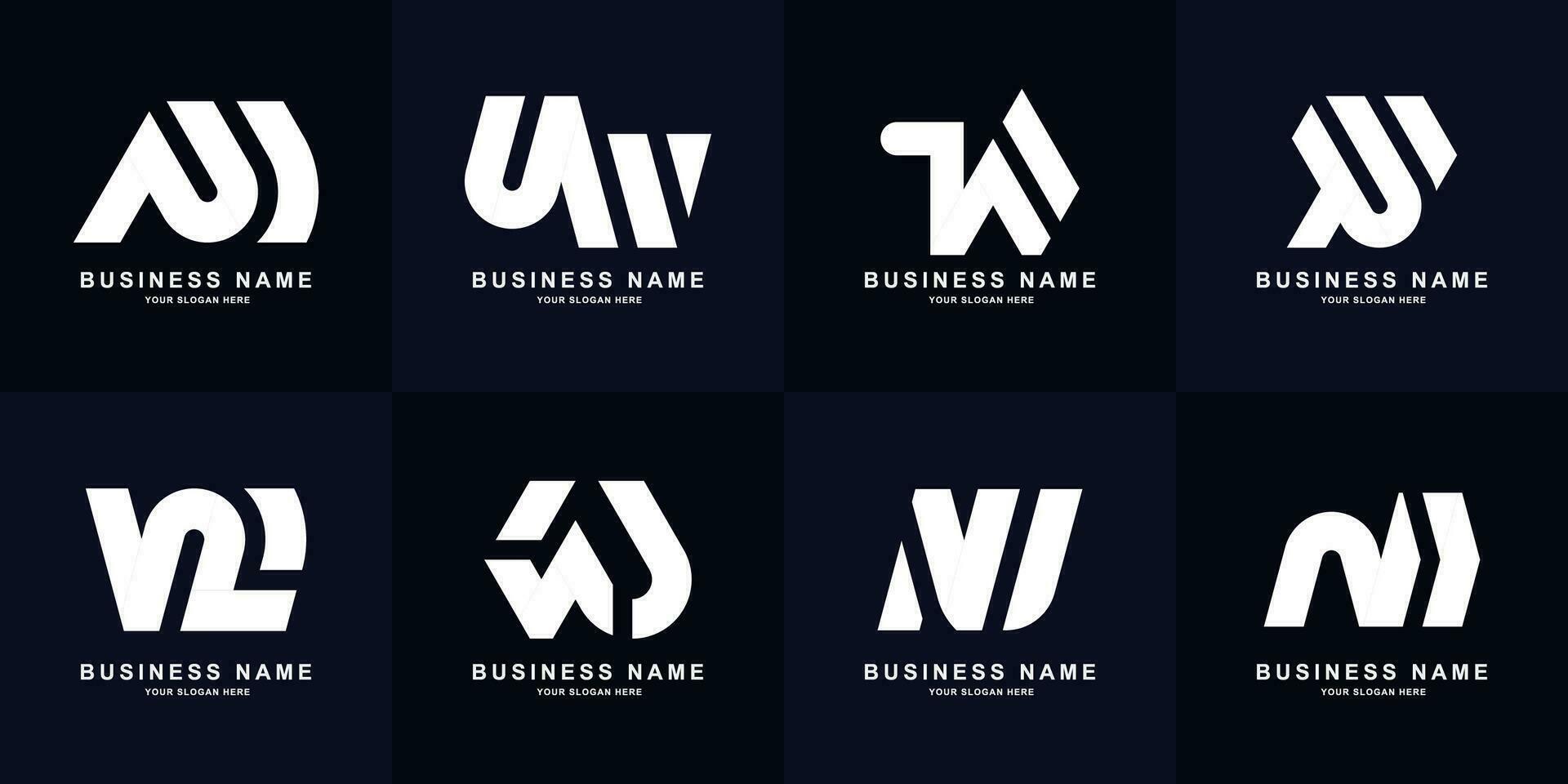 collezione lettera ora o wn monogramma logo design vettore