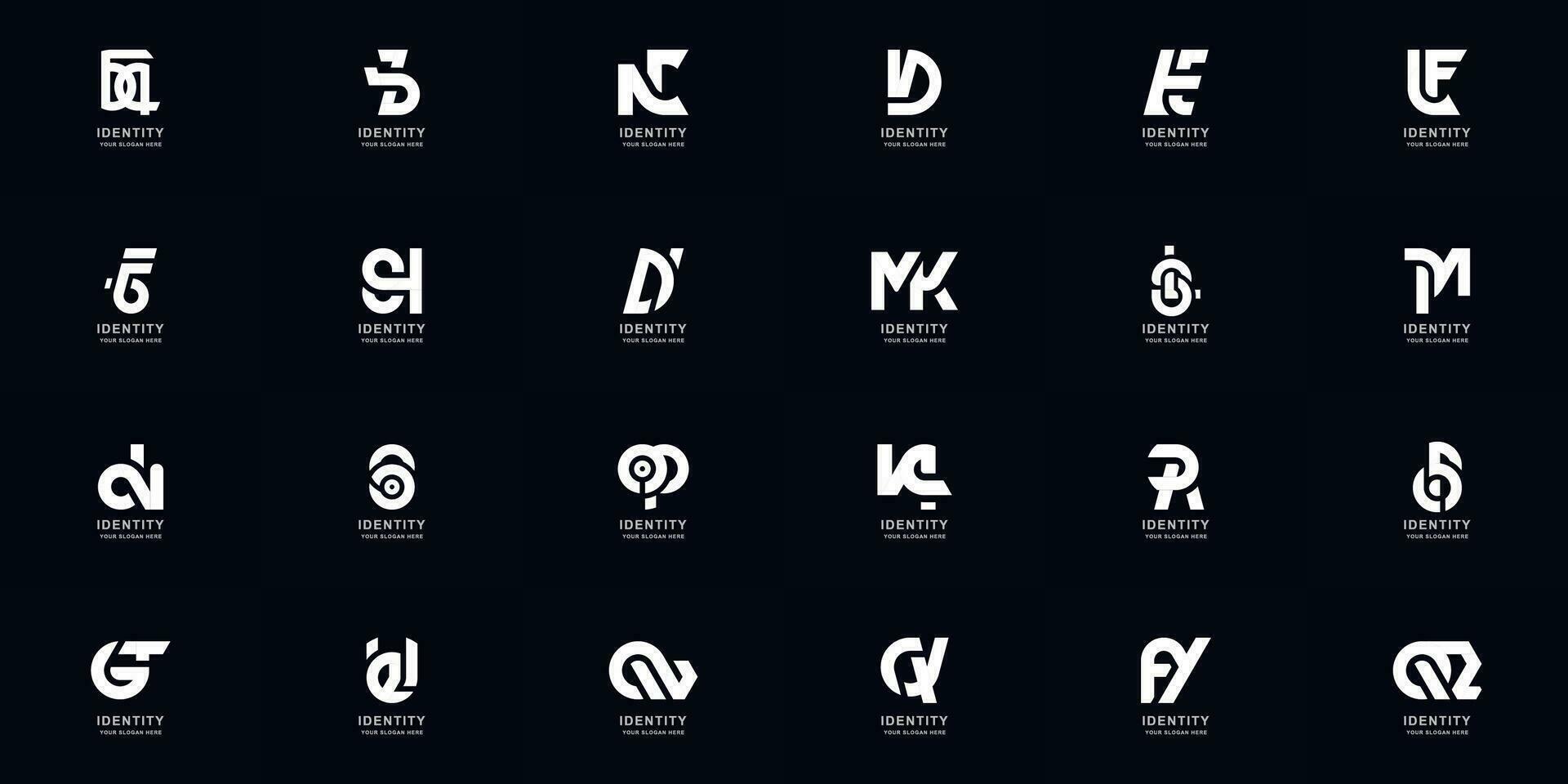 collezione pieno impostato astratto combinare lettera un' - z monogramma logo design vettore