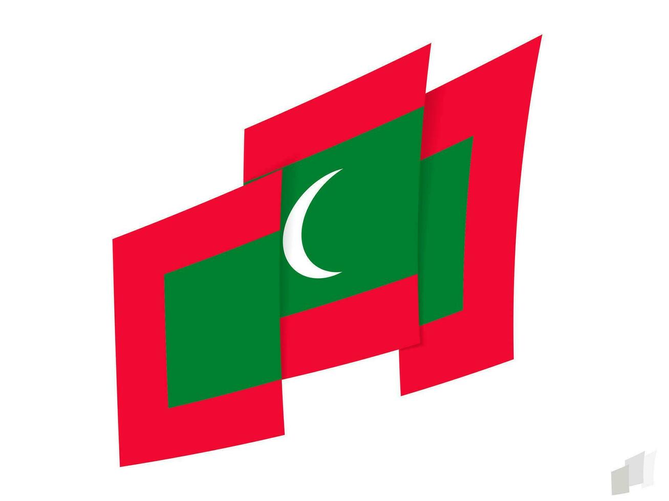 Maldive bandiera nel un astratto strappato design. moderno design di il Maldive bandiera. vettore