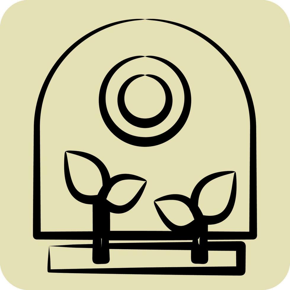 icona serra. relazionato per agricoltura simbolo. mano disegnato stile. semplice design modificabile. semplice illustrazione vettore