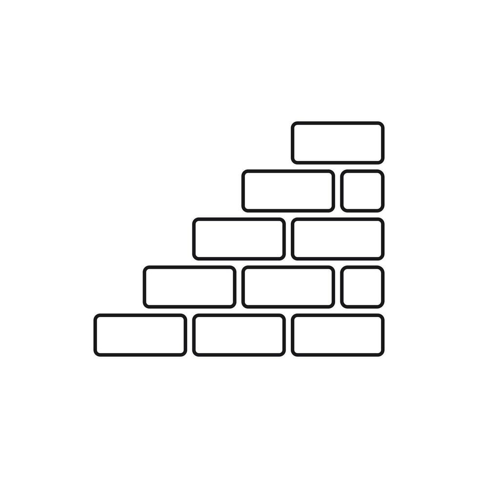 parete mattone icona nel piatto stile isolato su bianca sfondo. parete simbolo illustrazione nel linea stile. vettore