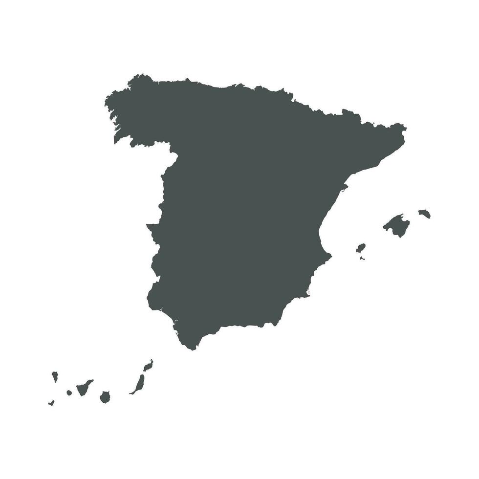 Spagna vettore carta geografica. nero icona su bianca sfondo