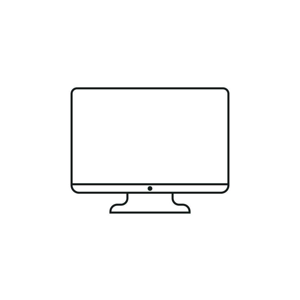 computer vettore illustrazione nel linea stile. tenere sotto controllo piatto icona. tv simbolo.