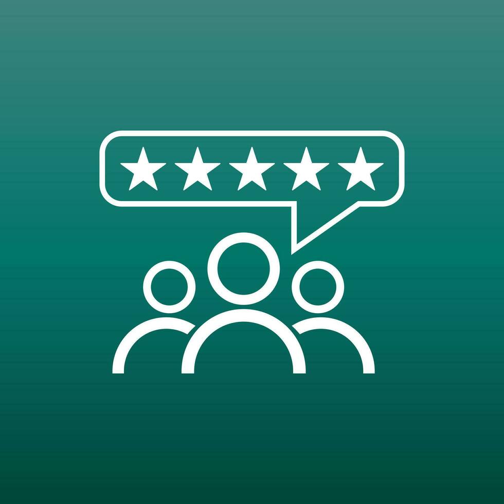 cliente recensioni, valutazione, utente risposta concetto vettore icona. piatto illustrazione su verde sfondo.