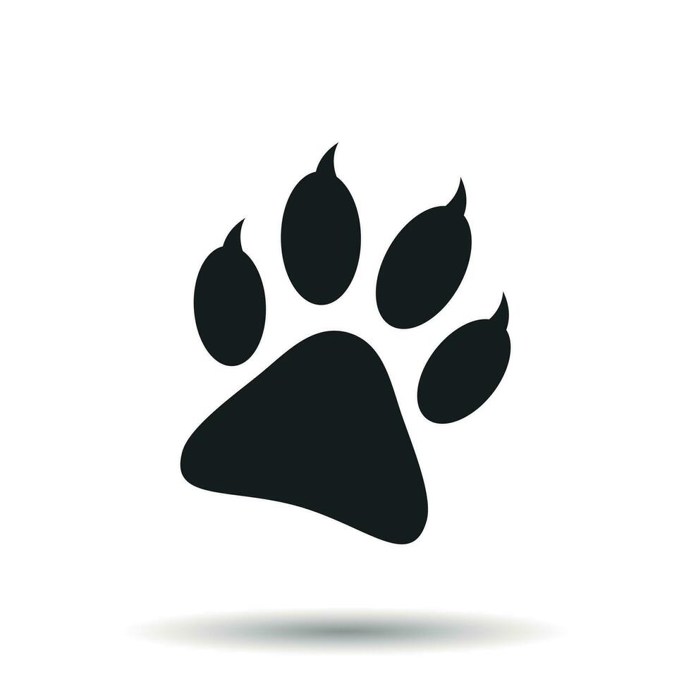 zampa Stampa icona vettore illustrazione isolato su bianca sfondo. cane, gatto, orso zampa simbolo piatto pittogramma.