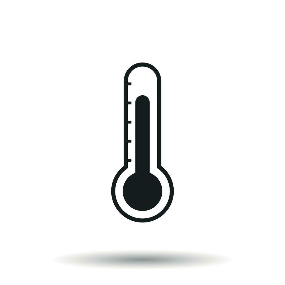 termometro icona. obbiettivo piatto vettore illustrazione isolato su bianca sfondo.