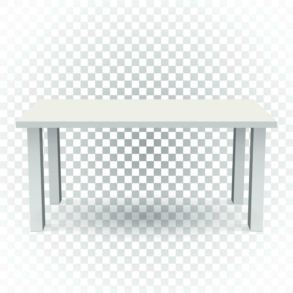 vettore 3d tavolo per oggetto presentazione. vuoto bianca superiore tavolo su isolato sfondo.