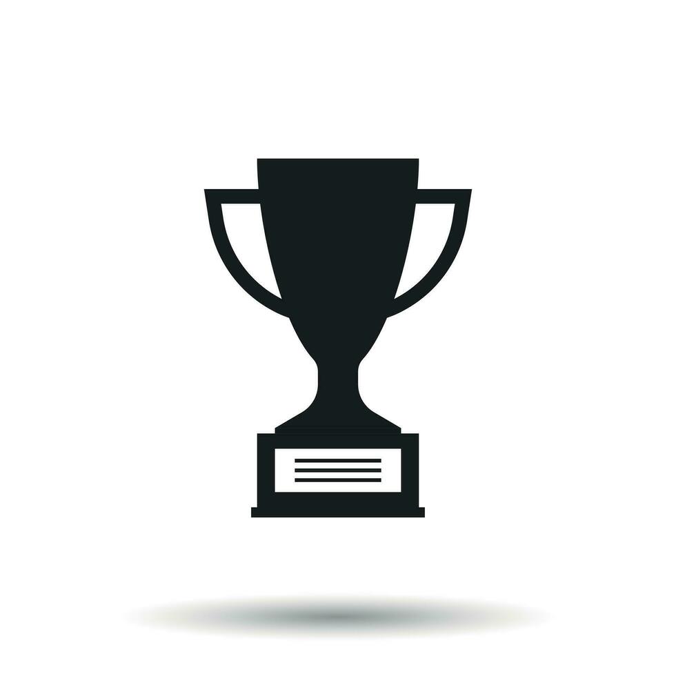 trofeo tazza piatto vettore icona. semplice vincitore simbolo. nero illustrazione su isolato sfondo.