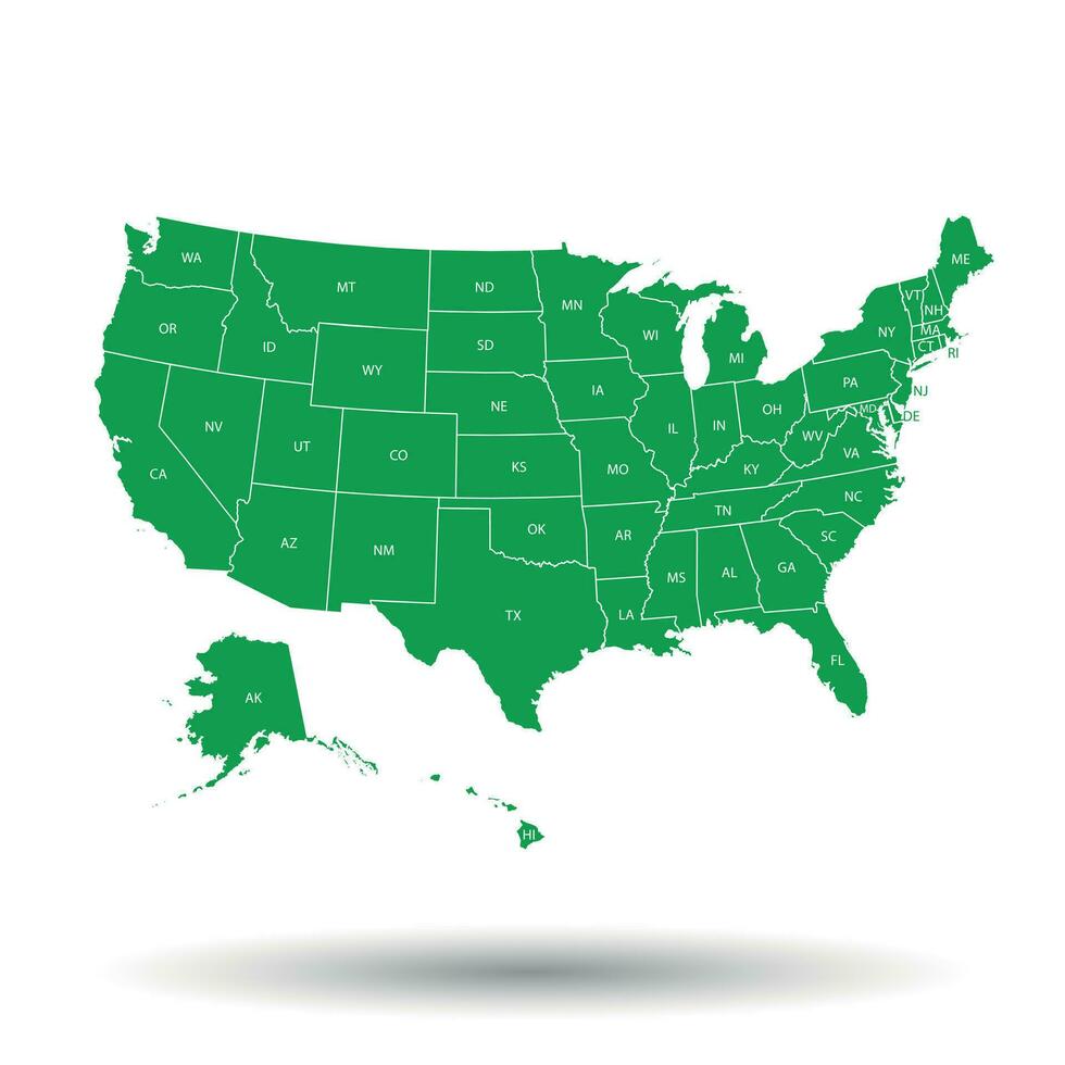 Stati Uniti d'America carta geografica con federale stati. vettore illustrazione unito stati di America.