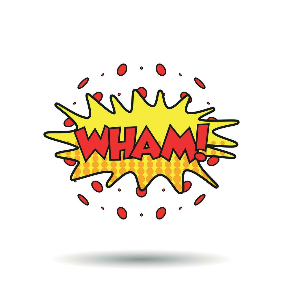 Wham comico suono effetti. suono bolla discorso con parola e comico cartone animato espressione suoni vettore illustrazione.