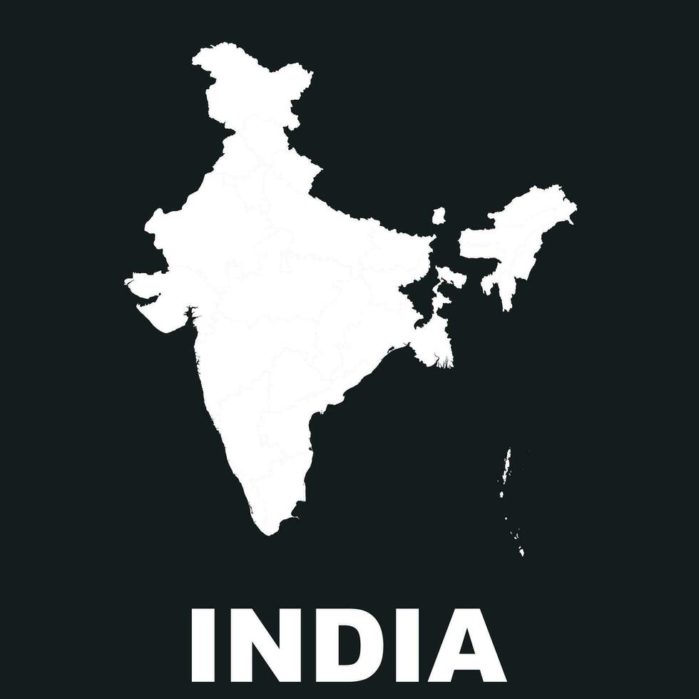 India carta geografica icona. piatto vettore illustrazione. India cartello simbolo con su nero sfondo.