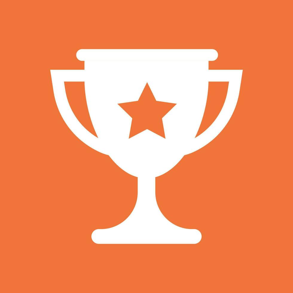 trofeo tazza piatto vettore icona. semplice vincitore simbolo. oro illustrazione isolato su arancia sfondo.