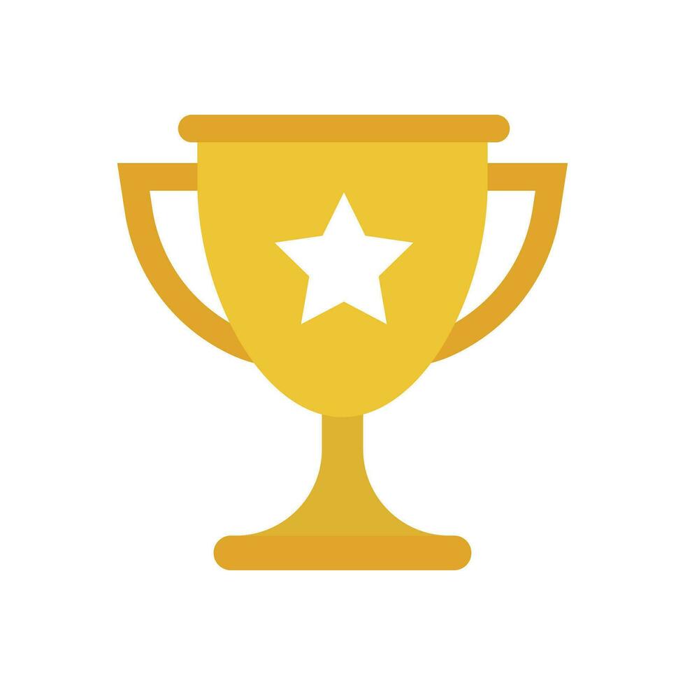 trofeo tazza piatto vettore icona. semplice vincitore simbolo. oro illustrazione isolato su bianca sfondo.