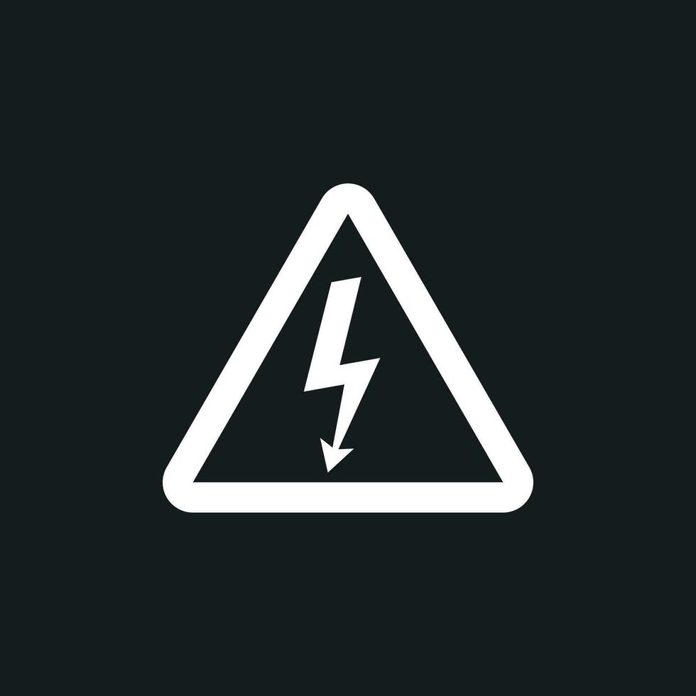 alto voltaggio Pericolo cartello icona. Pericolo elettricità vettore illustrazione su nero sfondo.