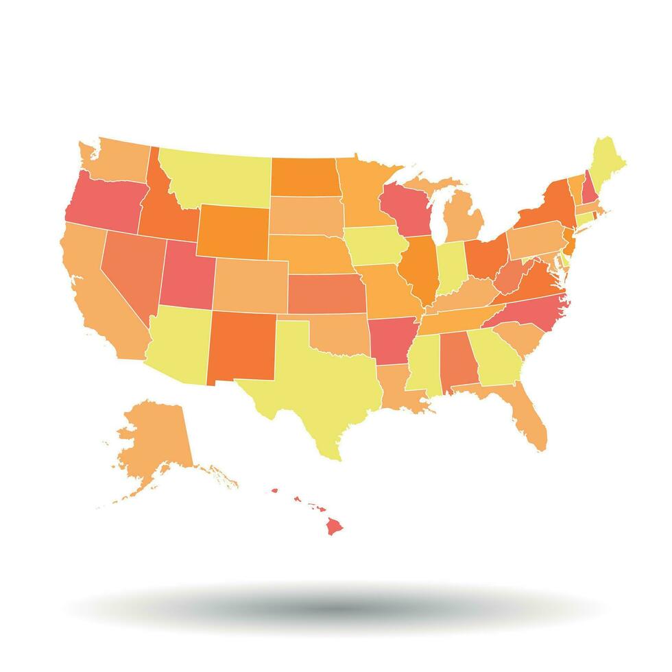 alto dettagliato Stati Uniti d'America carta geografica con federale stati. vettore illustrazione unito stati di America.